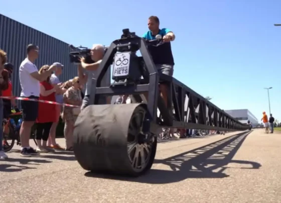 Dutch man builds world’s longest bicycle measuring 180 feet 11 inches