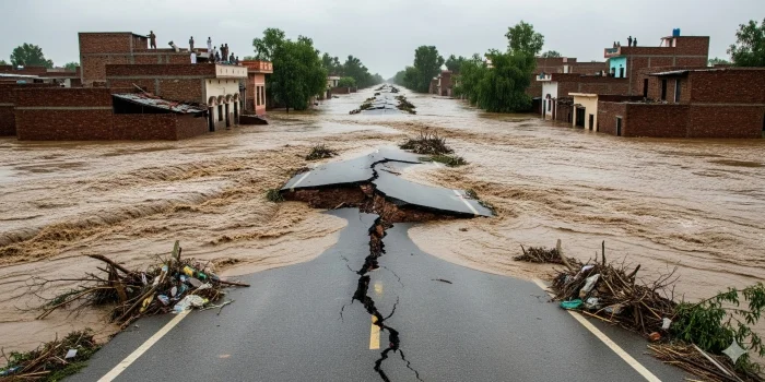巴基斯坦洪水破坏20条道路，60个村庄断网