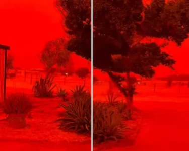 澳大利亚居民目睹罕见的血红色大气
