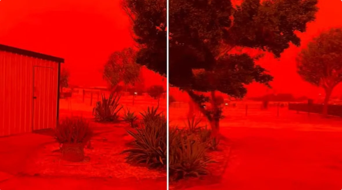 澳大利亚居民目睹罕见的血红色大气